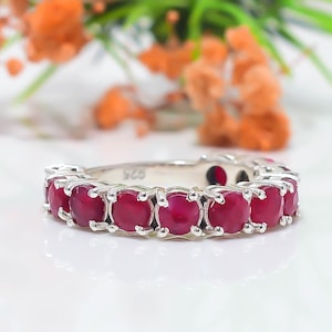 Ruby Ring, Red Stone Ring, Solid 925 Sterling Silver Ring, Handmade Ring, Girls Ring, Birthday Ring, Gift for Her image 3