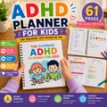 ADHD Planner For Kids Printable | Kids School Tracker | Daily Weekly Routine Chart | Focus + Organization Planner | Homeschool Kids PDF product logo