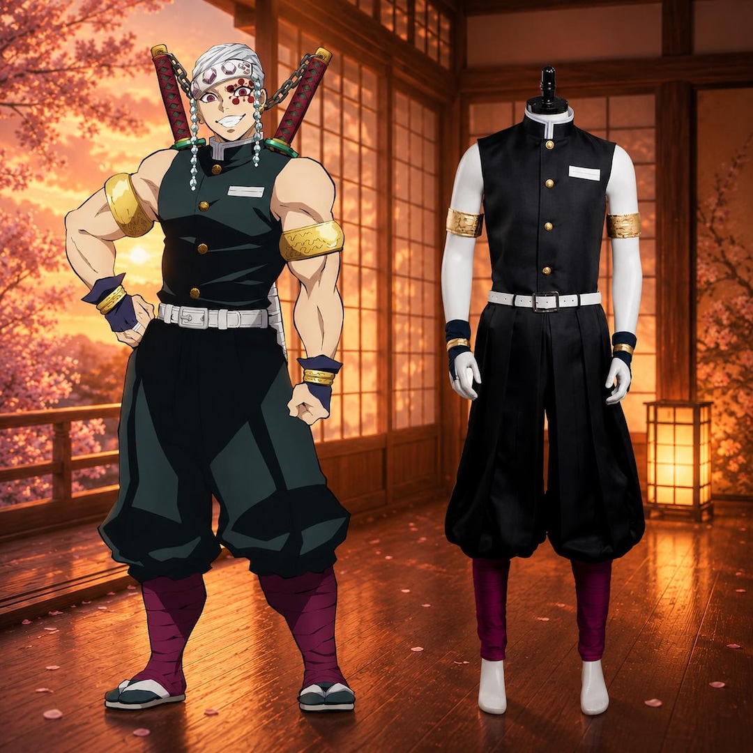 Custom Lean Hashira Tengen Uzui Cosplay Costume, Demon Slayer Sound Hashira Anime Inspired ...