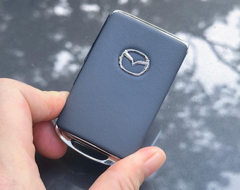 Handmade Mazda Key Fob Cover, Custom Engraved Key Shell Replacement Car Gift ,Leather Car Key Case for Mazda 3 CX5 CX30 MX50 CX90