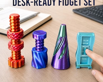 4-Piece 3D Printed Fidget Toy Set, Multicolor Silk Desk Toys