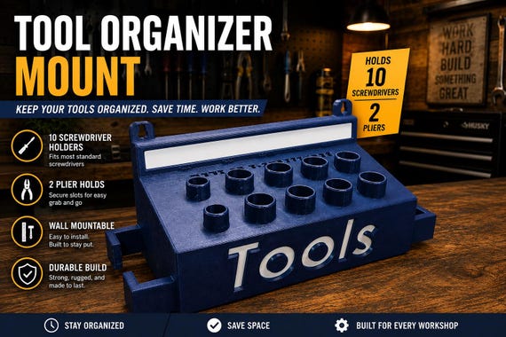 3D Printed Tool Holder / Pliers & Wire Stripper Organizer