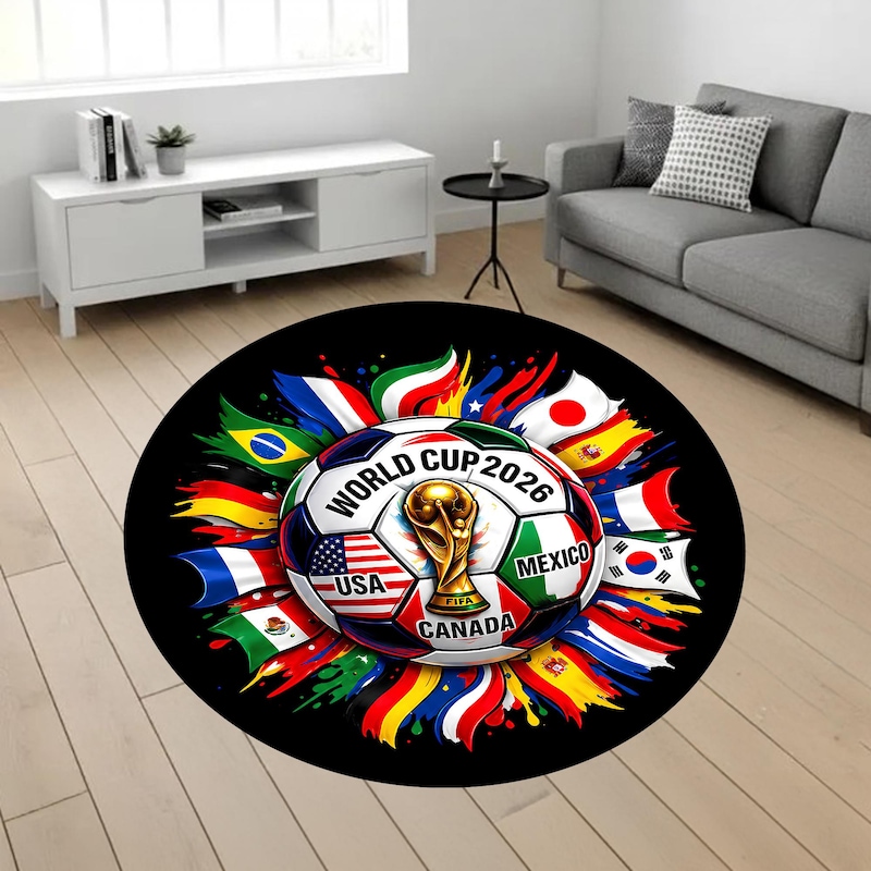 Round Crochet Rug Pattern Soccer Rug Round - Etsy