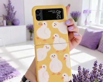 Cartoon Ente Katze Hund Samsung Z Flip Case Stoßfeste Kawaii Tier Handyhülle