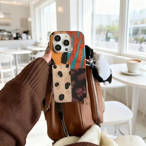 Retro Leopard Patchwork Phone Case for iPhone – Four Color Animal Print Cover