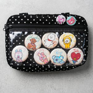 BT21 holografische pin-knop, schattige anime kawaii flair badge voor rugzak, jas, esthetische pins cadeau voor Kpop-fan, BTS-legermerchandise