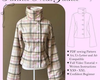 Funnel Neck Jacket Sewing Pattern PDF + Tutorial Video