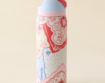 Owala Water Bottle Hankies Print Aesthetic Tumbler Leakproof Insulated FreeSip Straw Lid Gift for Her/Him