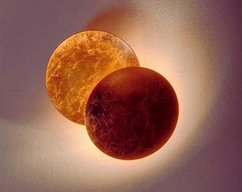 Moon Eclipse vägglampa guld rund vägglampa modern stämningslampa minimalistisk sovrum vardagsrumsbelysning