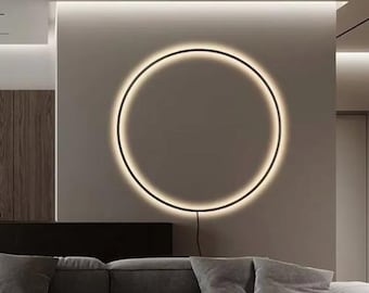 LED-ringvägglampa modern rund vägglampa minimalistisk haloväggbelysning nordisk sovrum vardagsrum dekorativ vägglampa