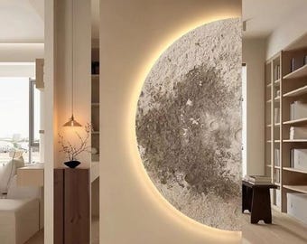 Månvägglampa LED-månvägglampa Minimalistisk månfasväggdekor Fjärrkontroll Dimbar Sovrum Vardagsrum Stämningsbelysning