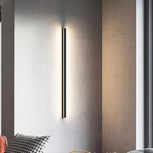 Minimalist Linear Wall Light Modern LED Strip Wall Lamp Nordic Bedroom Bedside Wall Lighting Long Black Wall Sconce