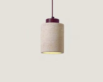Wabi Sabi stenpendellampa Japandi hänglampa travertin taklampa minimalistisk sovrum köksbelysning