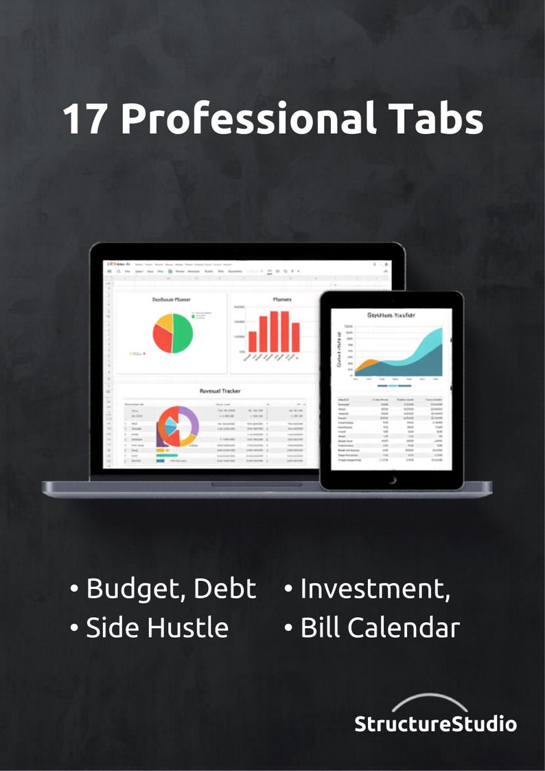 Budget Tracker Spreadsheet Google Sheets Excel, 17 Tab Budget Planner ...
