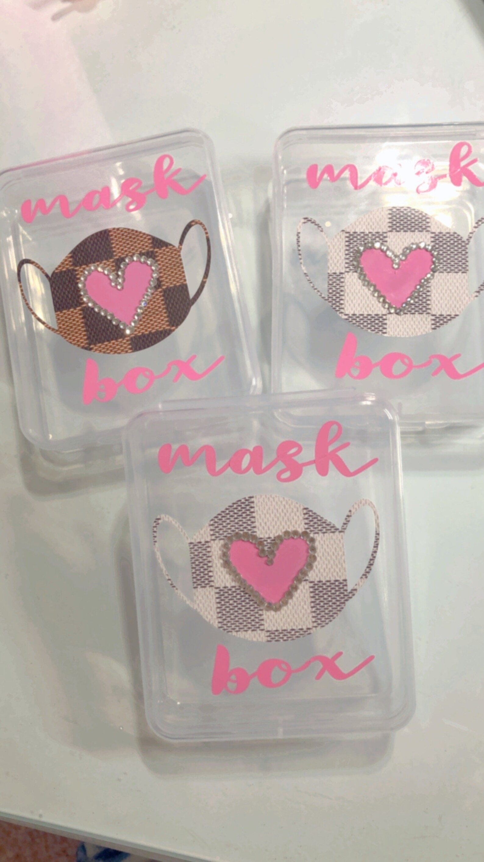 Designer inspired mask box / mask box / plastic mask box / Etsy