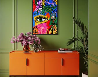 Beyond What You See 1 Abstract Wall Art, Symbolic Contemporary Print, Modern Digital Download, Printable Wall Decor