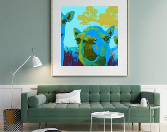 Colorful Camel Print, Bahrain Photography Art, Vibrant Animal Poster (Digital Download)