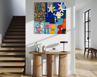 Golden Tides 2 Abstract Geometric Wall Art, Modern Digital Download, Contemporary Printable Art, Visual Worlds Collection