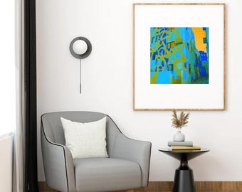 House in Muharraq Bahrain Art Print, Colorful Abstract Architecture Poster (Digital Download)