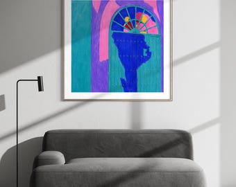 Bahrain Door Digital Wall Art, Colorful Architectural Photo Art, Contemporary Middle East Decor, Printable Download