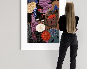 The Constant 2 Digital Collage Art, Contemporary Abstract Wall Art, Mixed Media Inspired Printable, Modern Colorful Download