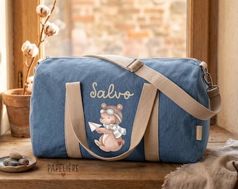 Bolsa de parto personalizada con nombre y diseño | Bolsa para el hospital para mamá | Bolsa de parto para bebé | Bolsa para bebé | Regalo de nacimiento estilo aviador