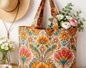 Canvas Tote Bag Sewing Pattern PDF | Reusable Cotton Tote Bag Pattern | DIY Shopping Bag | Women Tote Bag | Instant Download