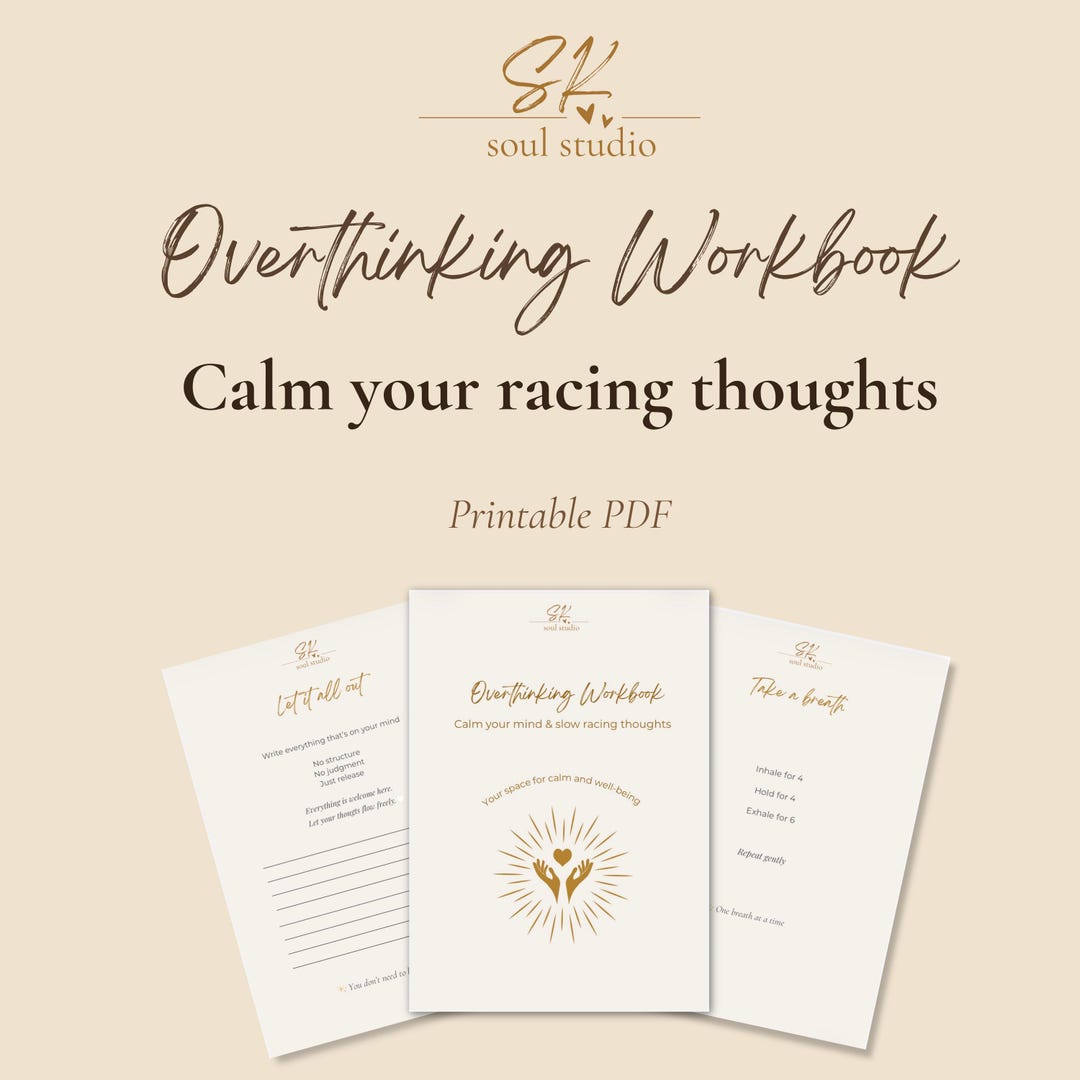 Overthinking Workbook Printable – Stop Racing Thoughts & Calm Your Mind ...