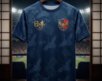 Japan Soccer Jersey: Samurai Blue All-Over Print Fan Shirt (World Cup 2026)