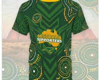 Australia Soccer Jersey: Indigenous Style All-Over Print Fan Shirt