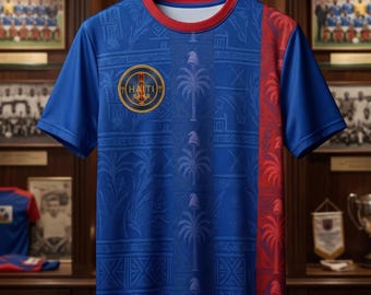 Haiti Soccer Jersey (personalized) : All-Over Print Les Bicolores Fan Shirt (World Cup 2026)