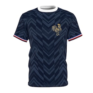 France Soccer Jersey: Golden Rooster All-Over Print Fan Shirt – Les Bleus Dark Navy Tee image 7
