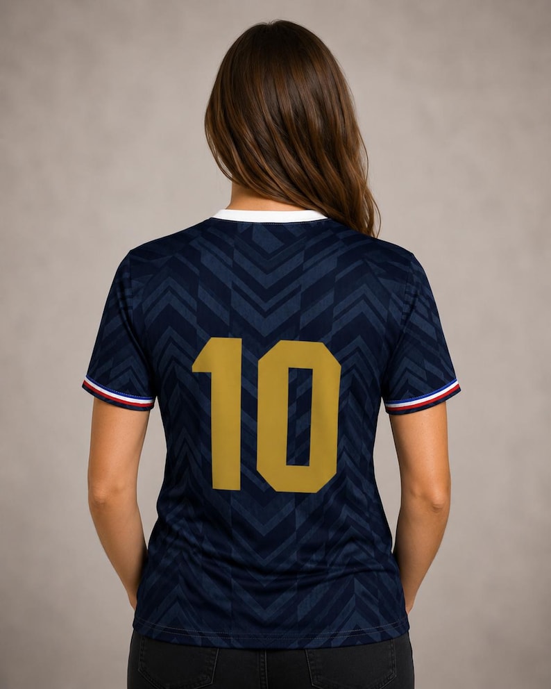 France Soccer Jersey: Golden Rooster All-Over Print Fan Shirt – Les Bleus Dark Navy Tee image 5