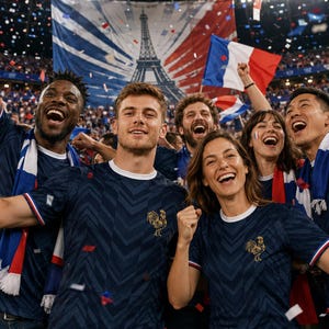 France Soccer Jersey: Golden Rooster All-Over Print Fan Shirt – Les Bleus Dark Navy Tee image 6