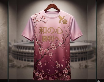 Japan Soccer Jersey: Sakura Cherry Blossom All-over Print Fan
