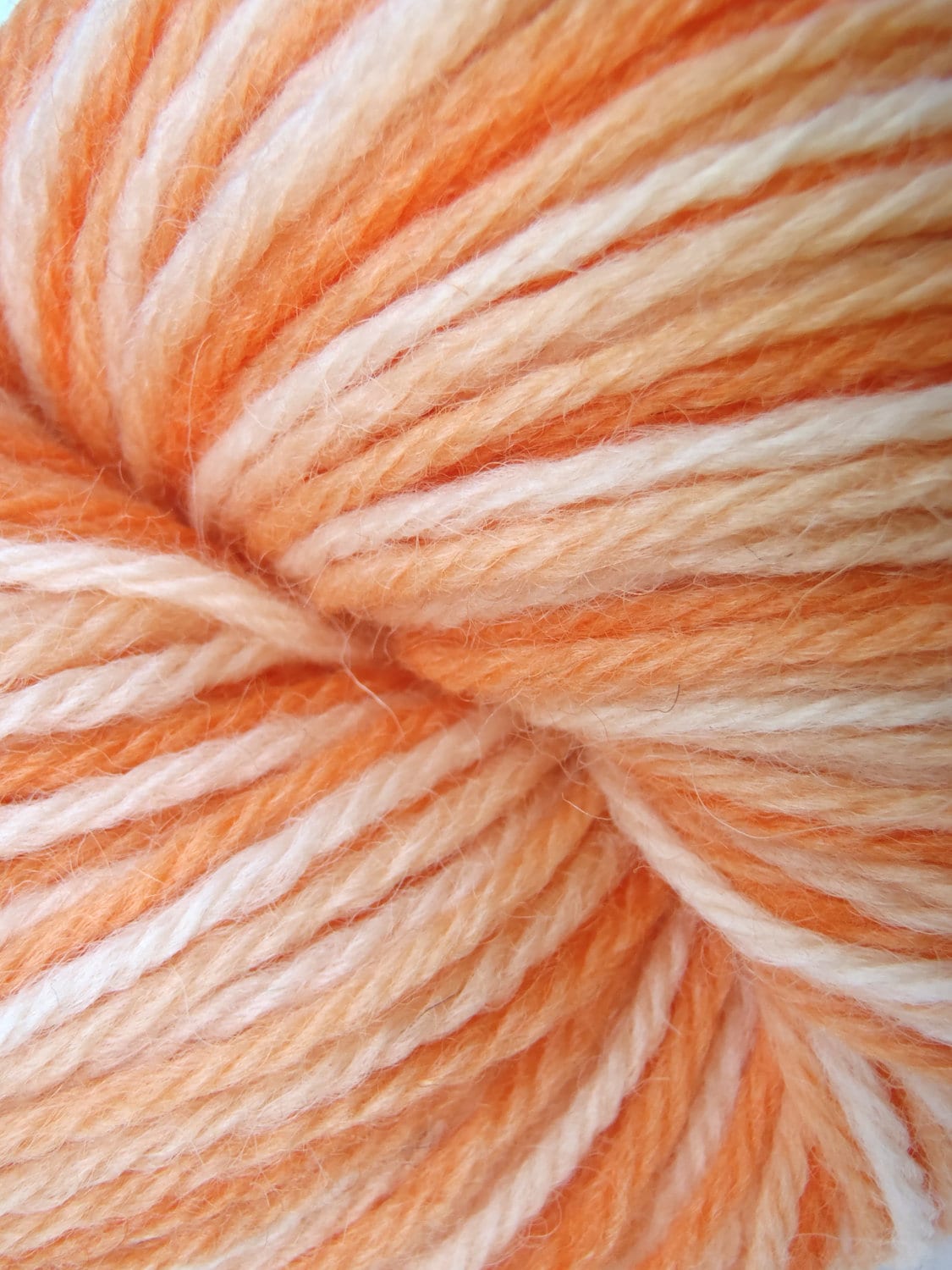 Variegated worsted yarn hand dyed in Orange Sea Etsy