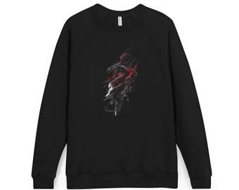 Abstract Red Skull Art Sweatshirt | Dark Grunge Skull Design