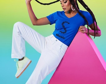 Support Gospel Music Unisex Jersey Short Sleeve V-Neck Tee