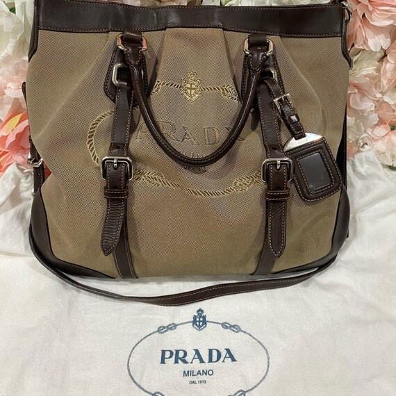 Prada Jacquard Two Way Tote Bag