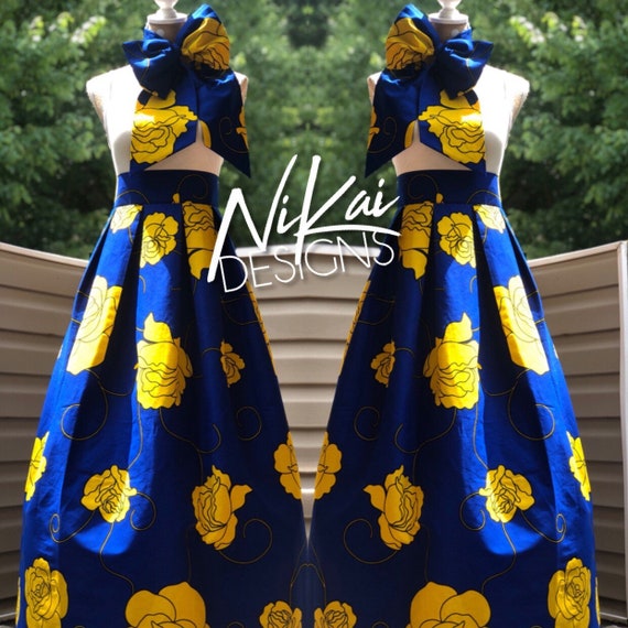 blue and yellow african dresses