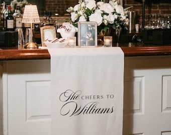 Custom Bar Menu Sign, Sheer Lace Wedding Drinks Banner, Personalized Linen Fabric Cocktail List, Boho Wedding Decor, Modern Reception Poster