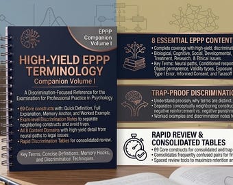 EPPP High Yield Terminology Study Guide | 42-Page PDF | Psychology Licensing Exam Prep