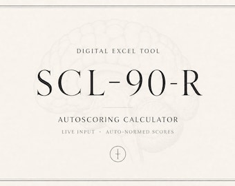 SCL-90-R Scoring Excel Calculator & Profile Generator | Symptom Dimensions and Global Indices | Instant Download