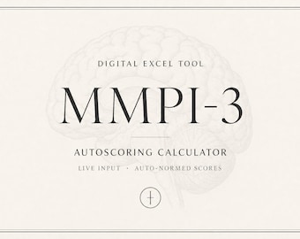 MMPI-3 Scoring Excel Sheet & Report Generator | Validity and Substantive Scales | Instant Download