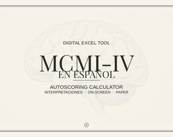 MCMI-IV en Español Excel Autoscoring Calculator |On-Screen or Paper | English Results Tab
