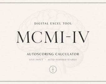 MCMI-IV Scoring Excel Sheet & Report Generator | Base Rate Profile | Instant Download
