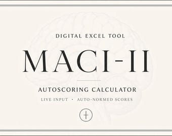 MACI-II Scoring Excel Calculator | BR Profile, Grossman Facets & Noteworthy Responses | Instant Download