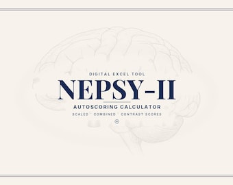 NEPSY-II Excel Scoring Calculator | Scaled Combined Contrast Autoscoring