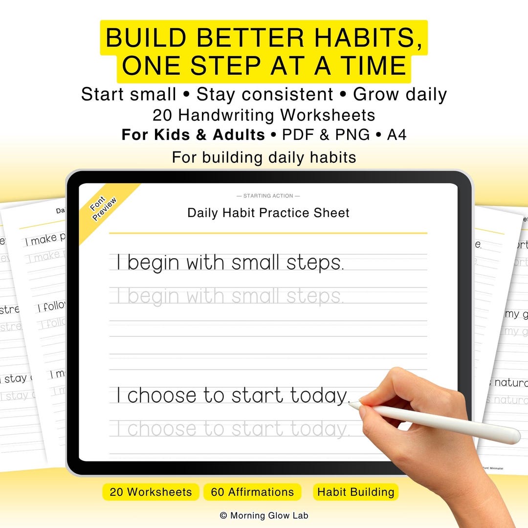 Student Daily Routine Handwriting Handwriting Practice Worksheets | Daily Habit Practice Sheet, Build ...