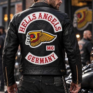 Nieuwe Hell Angels Duitsland 100% rundleer leren jas in vintage stijl